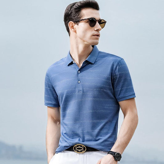 Men's polo shirt with Lapel stripes - AL MONI EXPRESS