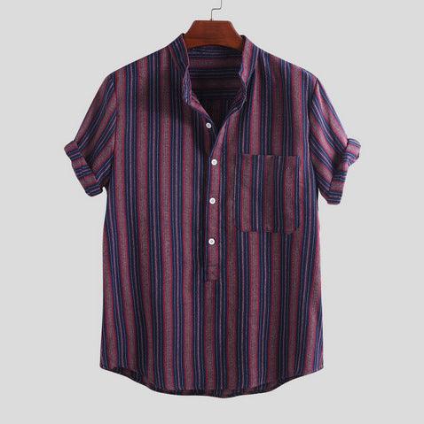 Men's Shirt Short Sleeve Lapel Printed Shirt Hawaiian Shirt - AL MONI EXPRESS