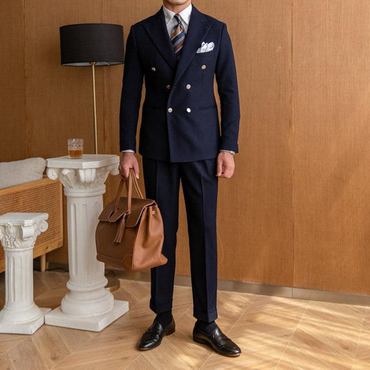 Men's Slim Double Breasted Suit - AL MONI EXPRESS