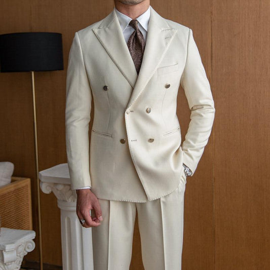 Men's Slim Double Breasted Suit - AL MONI EXPRESS