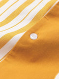 Men's Striped Short Sleeve Fit Lapel Men's Shirt - AL MONI EXPRESS