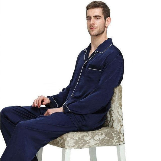 Mens Pajama Set Winter Sleepwear Men Homewear Warm Nightwear - Almoni Express