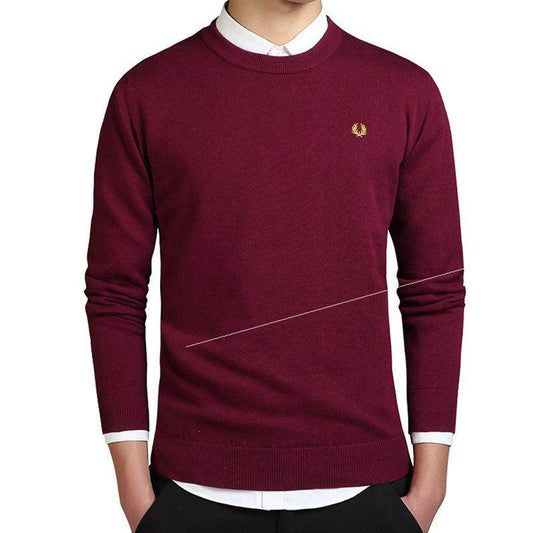 Mens Sweater Pullovers Cotton Knitted Jumpers Male Knitwear - Almoni Express