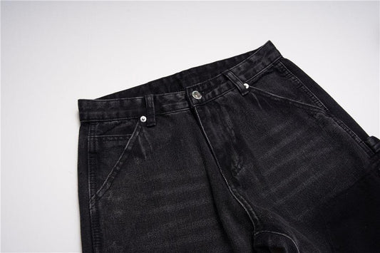 Micro Flared Patchwork Raw Edge Jeans - AL MONI EXPRESS