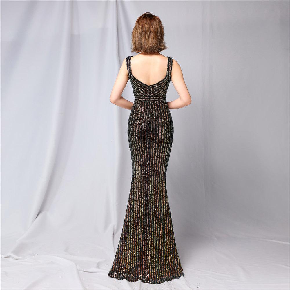 New Sequined Fishtail Long Dress - Almoni Express