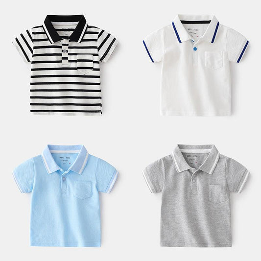 Qing New Style Fashionable Boy Short-sleeved POLO Shirt For Outing At Home - Almoni Express