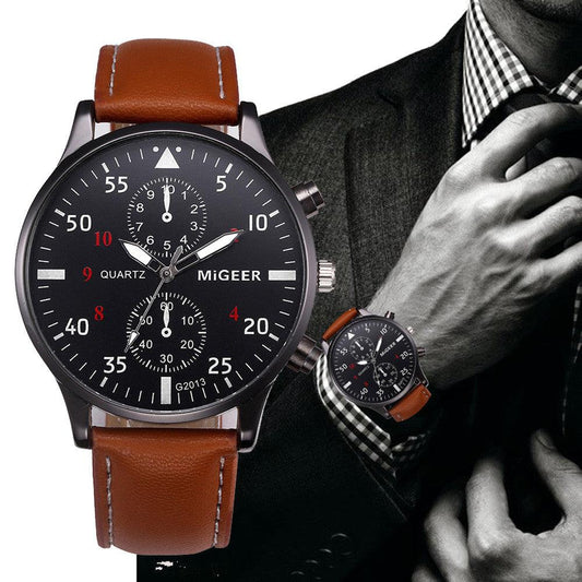Retro Design Leather Band Watches Men Top Brand Relogio Masculino NEW Mens Sports Clock Analog Quartz Wrist Watches - AL MONI EXPRESS