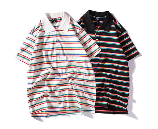 Retro striped POLO shirt - AL MONI EXPRESS