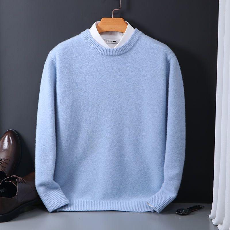 Round Neck Sweater Loose Oversized Knit Sweater - Almoni Express