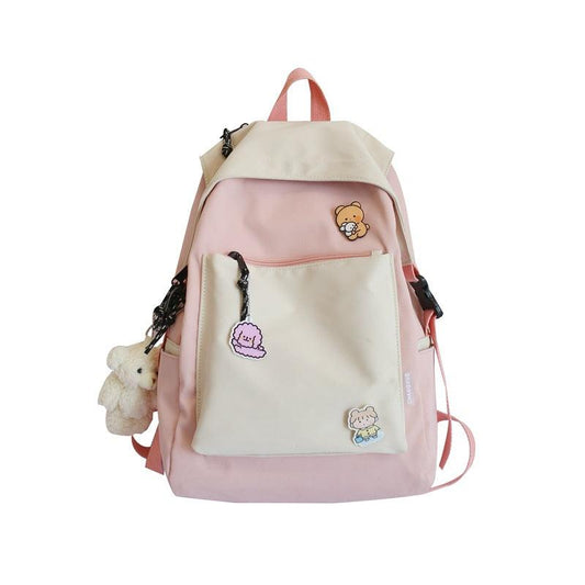 Schoolbag Female New Korean Version Of The Trend Of College Style Ins Girl Backpack Japanese Junior High School Student Backpack - Almoni Express