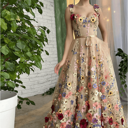 Sevintage Exquisite 3D Flowers Prom Dresses Sweetheart - Almoni Express