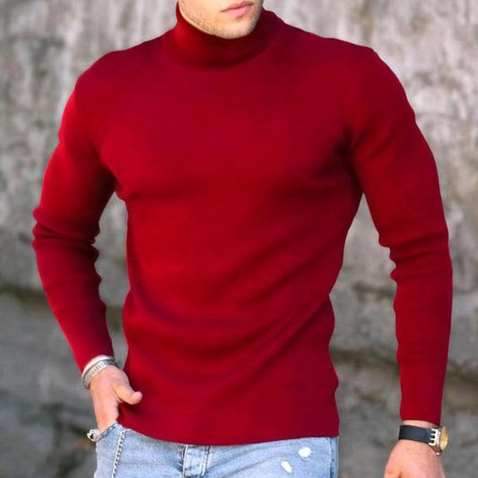 Spring Autumn And Winter Base Knitted Shirt Male - Almoni Express