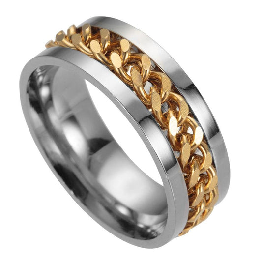 Stainless Steel Spinner Ring Beer Corkscrew Artifact Fashion Simple Heterosexual Rings Casual Men And Women Jewelry Bague Femme - AL MONI EXPRESS