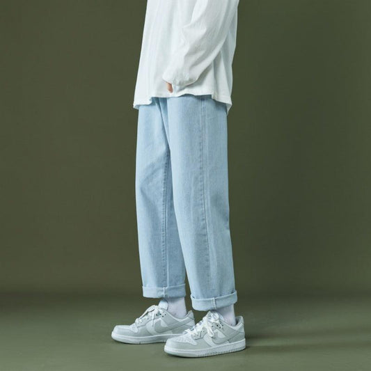 Straight Cropped Jeans Men's Loose - AL MONI EXPRESS