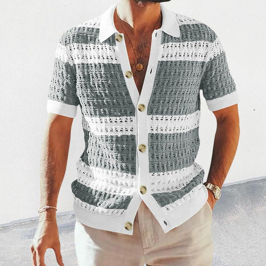Summer Collar Shirts Men Casual Formal - AL MONI EXPRESS