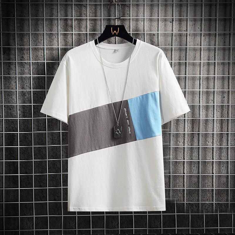 Summer Stitching Short-Sleeved T-Shirt Men's New Trend Casual T-Shirt - AL MONI EXPRESS