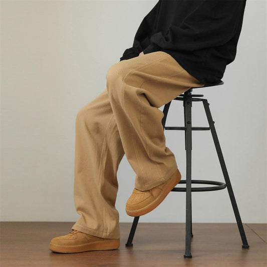 Tide Solid Colour Minimalist Washed Casual Trousers For Men - AL MONI EXPRESS