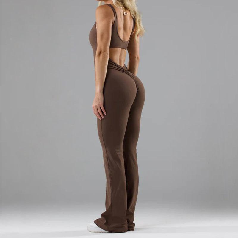 Tight Yoga Bodysuit Casual Hollow Seamless Womens Clothing - AL MONI EXPRESS