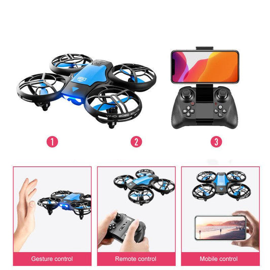 V8 2.4G 4CH Mini RC Drone Gesture Sensing WIFI FPV Altitude Hold Quadcopter RC Drone Toy With High Definition Camera - Almoni Express