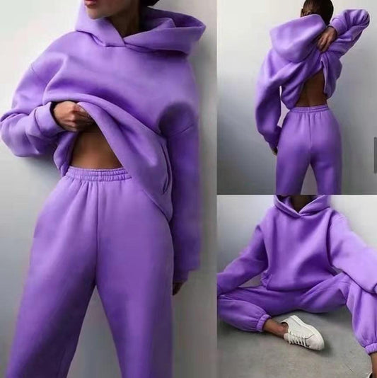 Women's Casual Hooded Sweater Two-piece Suit Clothes Hoodie Tracksuit - AL MONI EXPRESS