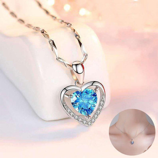 925 Heart-shaped Rhinestones Necklace Luxury Personalized Necklace For Women Jewelry Jewelry Valentine's Day Gift - AL MONI EXPRESS