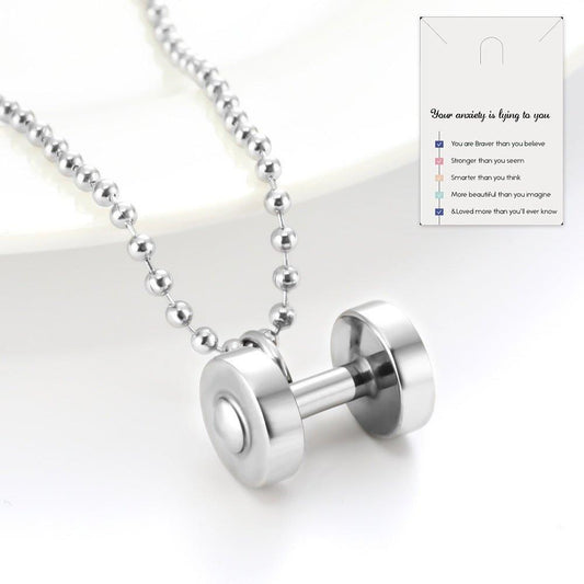 Single Piece Dumbbell Necklace Key Body Pendant Fashion - AL MONI EXPRESS