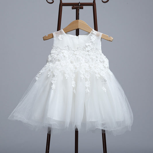 Baby's full moon, baby's wedding dress, princess dress, children's dress, lace cap, fluffy dress, photo studio