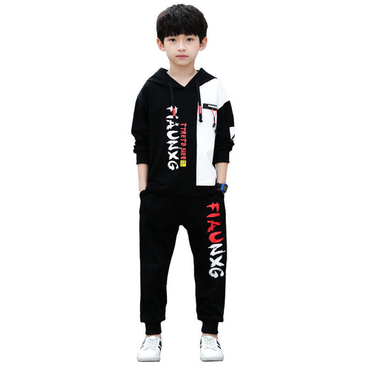 Children's Boys Spring And Autumn Clothes Foreign Style Sports Two-Piece Suit