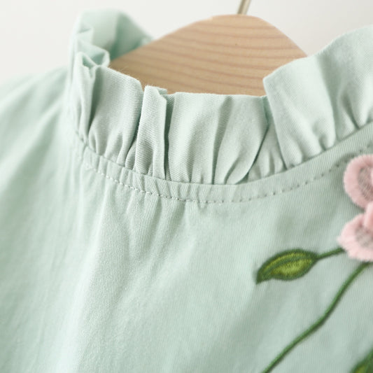 Children's wear autumn girls, cotton long sleeved T-shirt dress, two sets of infant princess skirt set