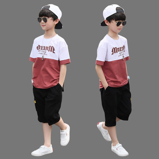 Boys' Printed Short Sleeve Shorts Set